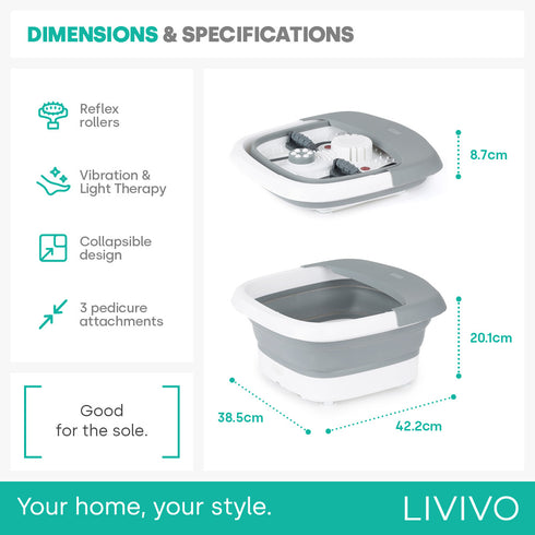 Foldaway Foot Spa - Grey